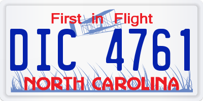 NC license plate DIC4761