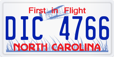 NC license plate DIC4766