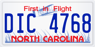 NC license plate DIC4768