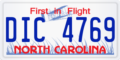 NC license plate DIC4769