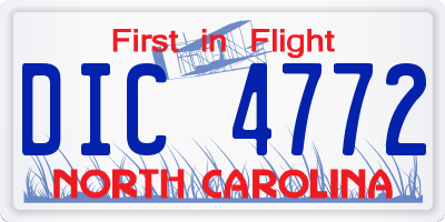 NC license plate DIC4772