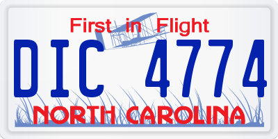 NC license plate DIC4774