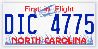 NC license plate DIC4775