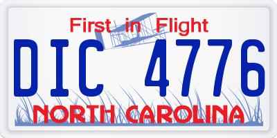 NC license plate DIC4776
