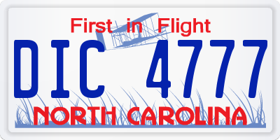 NC license plate DIC4777
