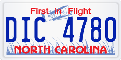 NC license plate DIC4780