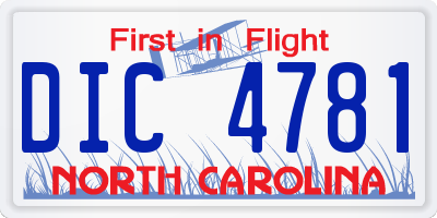 NC license plate DIC4781
