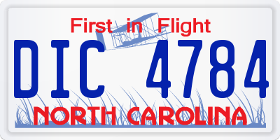 NC license plate DIC4784