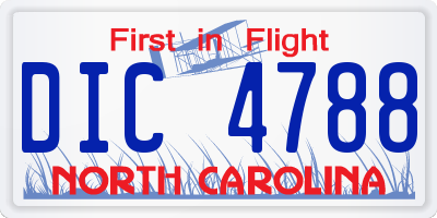 NC license plate DIC4788