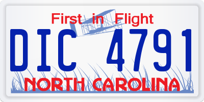NC license plate DIC4791