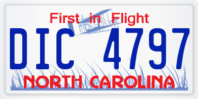NC license plate DIC4797