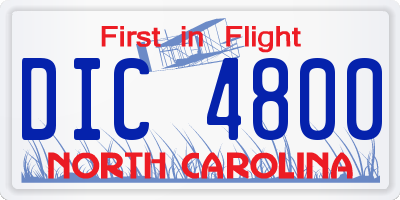 NC license plate DIC4800