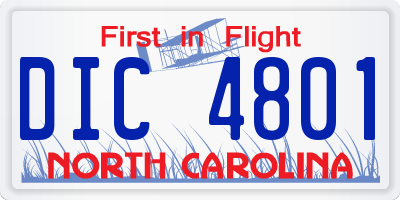 NC license plate DIC4801