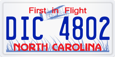NC license plate DIC4802