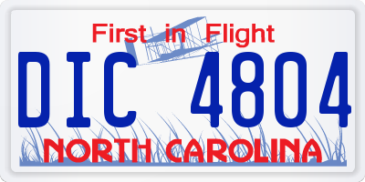 NC license plate DIC4804