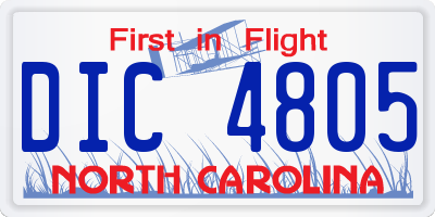 NC license plate DIC4805
