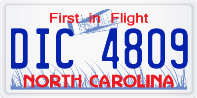 NC license plate DIC4809