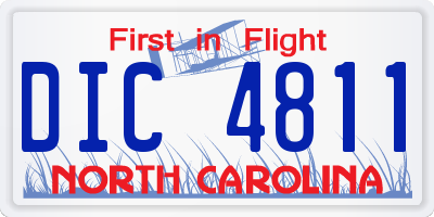 NC license plate DIC4811