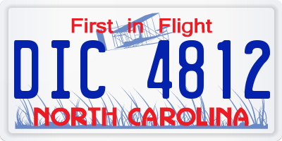 NC license plate DIC4812