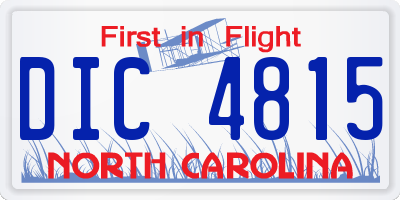 NC license plate DIC4815