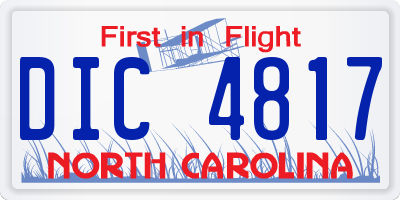 NC license plate DIC4817