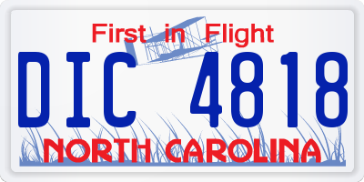 NC license plate DIC4818