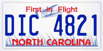 NC license plate DIC4821