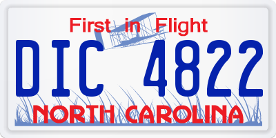 NC license plate DIC4822