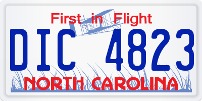 NC license plate DIC4823