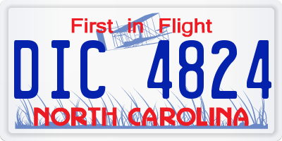 NC license plate DIC4824