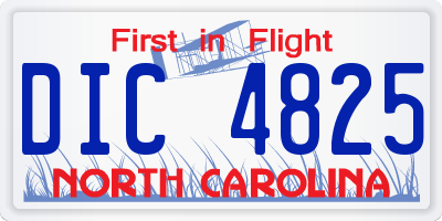 NC license plate DIC4825