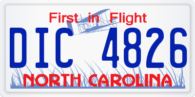 NC license plate DIC4826