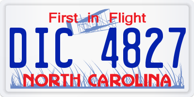 NC license plate DIC4827