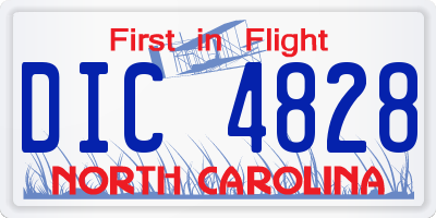 NC license plate DIC4828