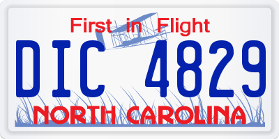 NC license plate DIC4829