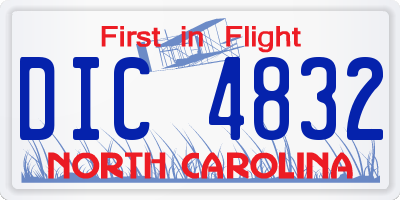 NC license plate DIC4832