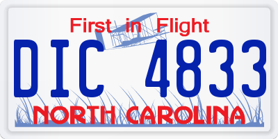 NC license plate DIC4833