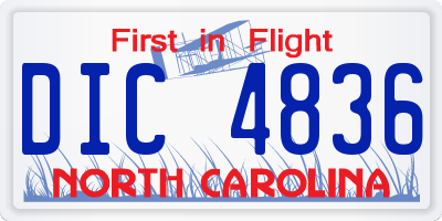 NC license plate DIC4836