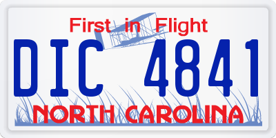 NC license plate DIC4841