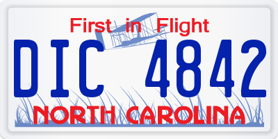 NC license plate DIC4842