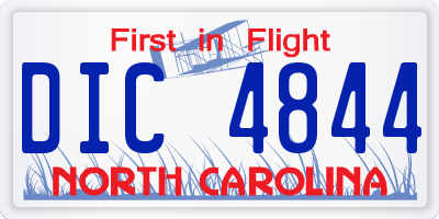 NC license plate DIC4844