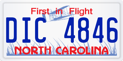 NC license plate DIC4846
