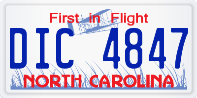 NC license plate DIC4847