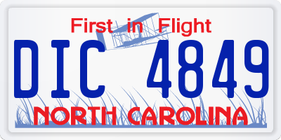 NC license plate DIC4849