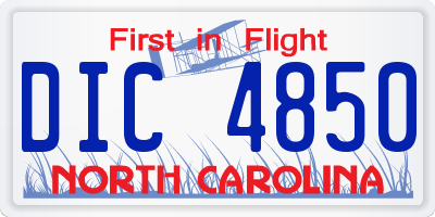 NC license plate DIC4850