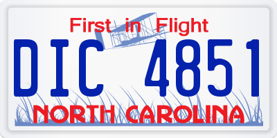 NC license plate DIC4851