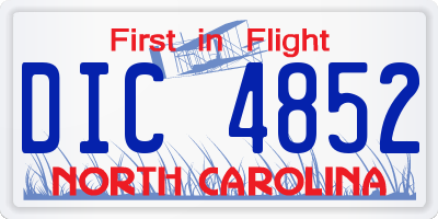 NC license plate DIC4852