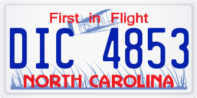 NC license plate DIC4853