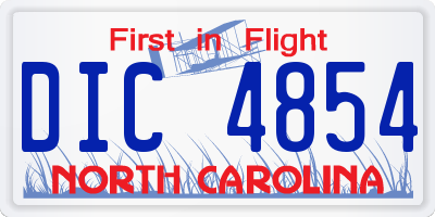 NC license plate DIC4854