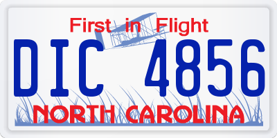 NC license plate DIC4856